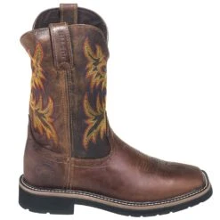 Justin Boots: Men's SE4681 Brown Square Toe Stampede Boots -BootHaven Store justin wk4681 080 o 01