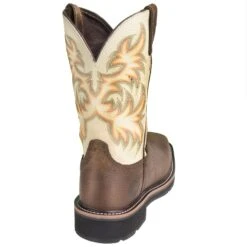 Justin Boots: Men's SE4684 Steel Toe EH White Cowhide 11-Inch Cowboy Work Boots 15 Justin Boots: Men's SE4684 Steel Toe EH White Cowhide 11-Inch Cowboy Work Boots -BootHaven Store justin wk4684 b 01