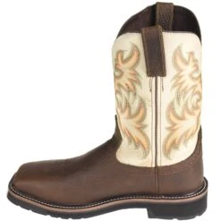 Justin Boots: Men's SE4684 Steel Toe EH White Cowhide 11-Inch Cowboy Work Boots 13 Justin Boots: Men's SE4684 Steel Toe EH White Cowhide 11-Inch Cowboy Work Boots -BootHaven Store justin wk4684 i 01