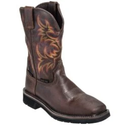Justin Boots: Men's Steel Toe SE4690 Waterproof Stampede Work Boots -BootHaven Store justin wk4690 p 01
