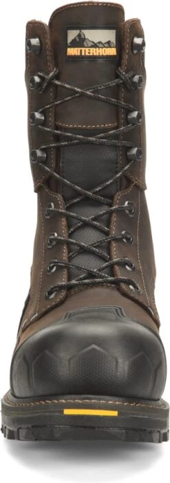Matterhorn Boots: Men's MT2560 Brown 8” Maximus 2.0 Composite Toe Waterproof Logger Work Boot 12 Matterhorn Boots: Men's MT2560 Brown 8” Maximus 2.0 Composite Toe Waterproof Logger Work Boot -BootHaven Store mt2560 500xauto toe