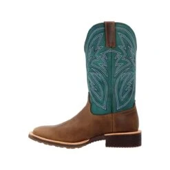 Rocky Boots: Men's RKW0406 Teal Soft Toe 12" Tall Oaks Western Pull On Boot 11 Rocky Boots: Men's RKW0406 Teal Soft Toe 12" Tall Oaks Western Pull On Boot -BootHaven Store rkw0406 4edit