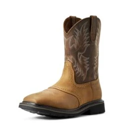 Ariat Boots: Men's Brown 10010148 Heat-Resistant EH Square Toe Boots -BootHaven Store s12 mns work couto 10010148 3 4 front