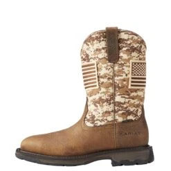 Ariat Boots: Men's Steel Toe Workhog 10022968 Pull On Patriot Work Boots -BootHaven Store s18 mns work holt 10022968 side