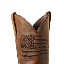 Ariat Boots: Men's 10036002 Brown Carbon Toe WorkHog XT Patriot Waterproof Work Boot -BootHaven Store s21 mns work 10036002 detail