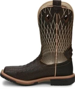 Justin Boots: Men's SE4833 Brown Composite Square Toe Derrickman Cowboy Work Boot -BootHaven Store se4833 617x563 instep