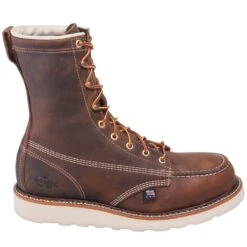 Thorogood Boots: Men's 804-4478 USA-Made Brown EH Steel Toe Work Boots -BootHaven Store thorogood 804 4478 o 01