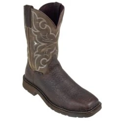 Justin Boots: Men's Cactus SE4313 Amarillo Steel Toe Stampede Work Boots -BootHaven Store wk4313 1