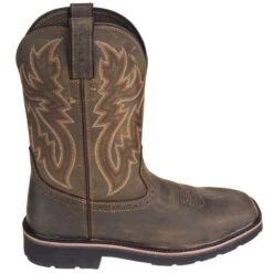 Wolverine Boots: Men's 10704 Dark Brown Rancher Slip Resistant Pull On Boots -BootHaven Store wolverine 10702 o 01 1